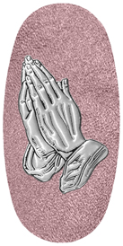 DASOV 516 SL SH OR Silver Praying Hands Shimmer Orchid Background